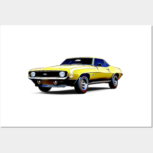 Camaro 69 Cartoon Posters and Art